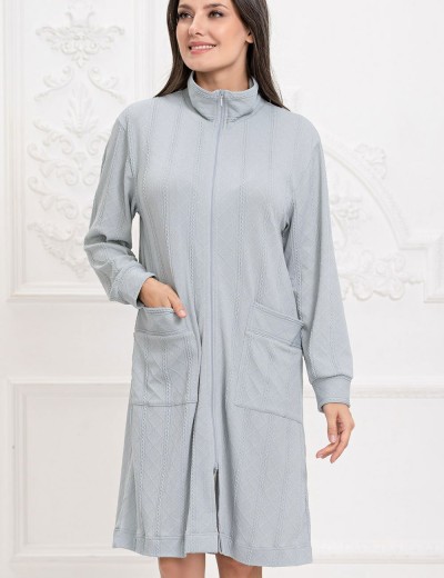 Халат на молнии Mia-Amore JESSIE 5077, Цвет: серый, Размеры: 4XL/5XL, изображение 5