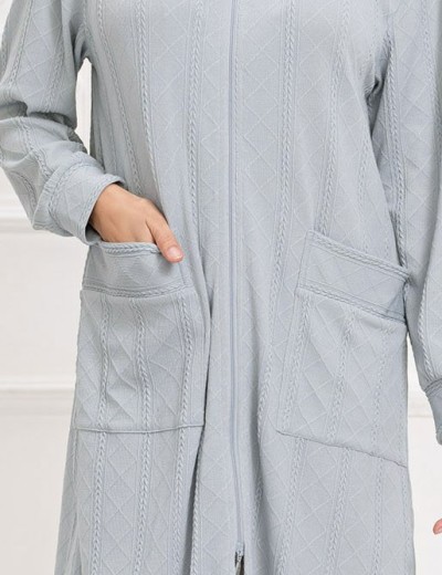 Халат на молнии Mia-Amore JESSIE 5077, Цвет: серый, Размеры: 4XL/5XL, изображение 4