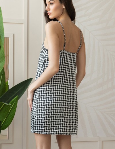 Короткая шелковая сорочка Mia-Amore JULIANNA 3970, Цвет: черно-белый, Размеры: XL, изображение 2