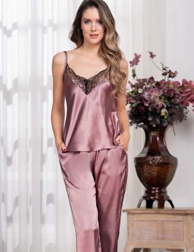 Комплект-тройка шёлк Mia-Amore OLIVIA 3645 античная роза, Цвет: античная роза, Размеры: XL, изображение 3