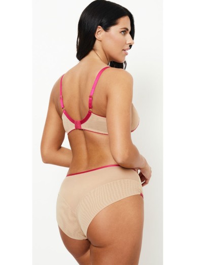 Трусы бразилиана Subtille DIAMOND brazilian, Цвет: телесный+розовый, Размеры: L, изображение 4