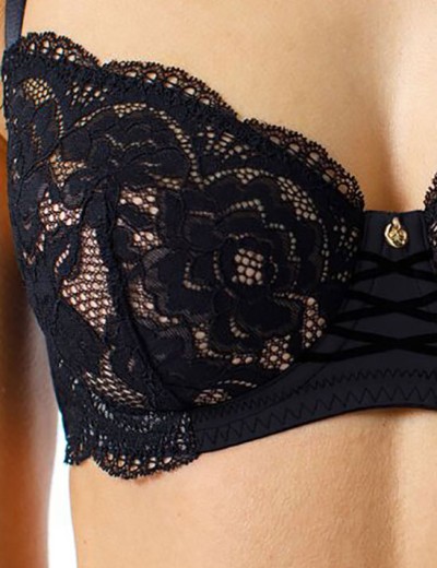 Бюстгальтер полумягкий кружевной Coquette Revue MIRACLE 85127-18, Цвет: черный, Размеры: 85E, изображение 5