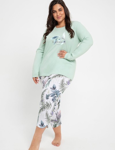 Пижама из хлопка Taro ARIANA 3016-01, Цвет: зеленый, Размеры: 3XL, изображение 2