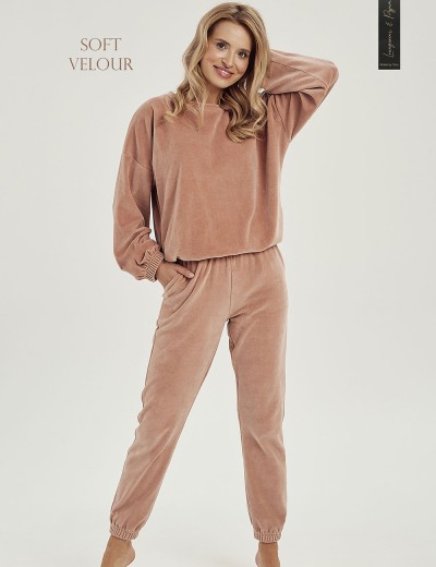 Велюровый домашний костюм Taro BELLE 3023-01, Цвет: бежевый, Размеры: M, изображение 2