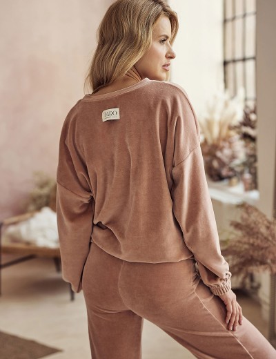 Велюровый домашний костюм Taro BELLE 3023-01, Цвет: бежевый, Размеры: M, изображение 4