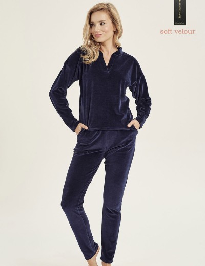 Велюровый домашний костюм Taro LAUREN 3027-01, Цвет: темно-синий, Размеры: S, изображение 2