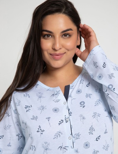 Сорочка с длинным рукавом Taro MAGNOLIA 3011-01, Цвет: голубой, Размеры: 3XL, изображение 3