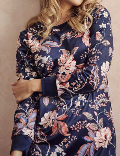 Темно-синяя туника из велюра Taro VENUS 3060-01, Цвет: темно-синий, Размеры: M, изображение 3