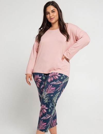 Женская пижама с брюками Taro VIVIAN 3013-01, Цвет: пудровый, Размеры: 2XL, изображение 3