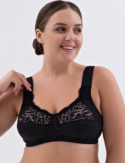 Бюстгальтер из хлопка Valmira 1101/С-1102/C черный в крапинку, Цвет: черный в крапинку, Размеры: 80E, изображение 3