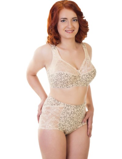 Бюстгальтер из хлопка Valmira 1101/С-1102/C бежевый с черным, Цвет: бежевый с черным, Размеры: 75C, изображение 2