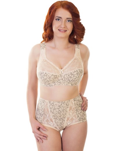 Бюстгальтер из хлопка Valmira 1101/С-1102/C бежевый с черным, Цвет: бежевый с черным, Размеры: 75C, изображение 7