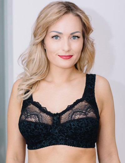 Бюстгальтер из хлопка Valmira 1101/С-1102/C черный с серым, Цвет: черный с серым, Размеры: 80E, изображение 2