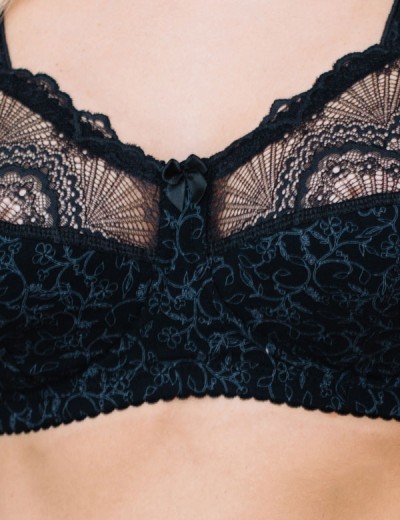 Бюстгальтер из хлопка Valmira 1101/С-1102/C черный с серым, Цвет: черный с серым, Размеры: 80E, изображение 5