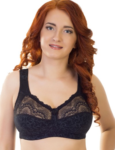 Бюстгальтер из хлопка Valmira 1101/С-1102/C черный с серым, Цвет: черный с серым, Размеры: 80E, изображение 7