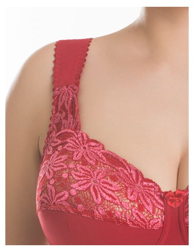 Усиленный бюстгальтер из хлопка Valmira 1104/C брусничный, Цвет: брусничный, Размеры: 75G, изображение 2