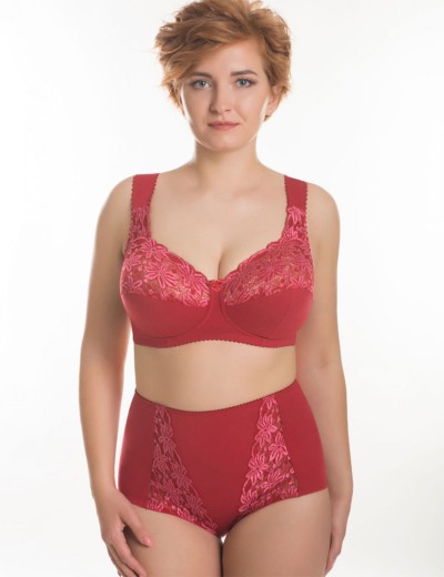 Усиленный бюстгальтер из хлопка Valmira 1104/C брусничный, Цвет: брусничный, Размеры: 75G, изображение 4