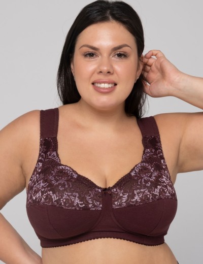 Бюстгальтер из хлопка Valmira 1101/С-1102/C вино с миндалем, Цвет: вино с миндалем, Размеры: 80E, изображение 3