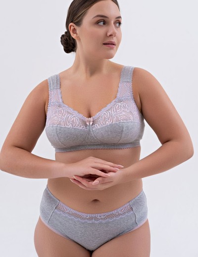 Усиленный бюстгальтер из хлопка Valmira 1104/C серый с лотосом, Цвет: серый с лотосом, Размеры: 110H, изображение 8