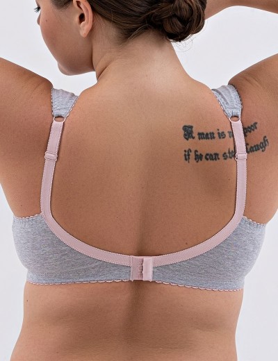 Усиленный бюстгальтер из хлопка Valmira 1104/C серый с лотосом, Цвет: серый с лотосом, Размеры: 110H, изображение 2