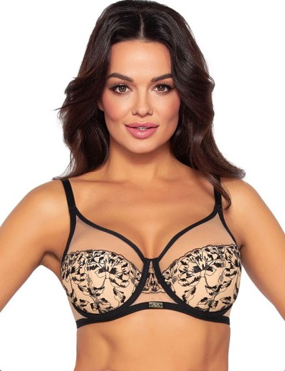 Бюстгальтер полумягкий Ava RETRO 2060 PU Beige, Цвет: чёрно-бежевый, Размеры: 105C, изображение 2