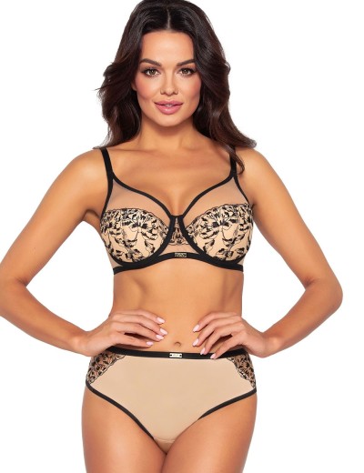 Трусы бразилиана Ava RETRO 2060 brazilian Beige, Цвет: чёрно-бежевый, Размеры: M, изображение 3