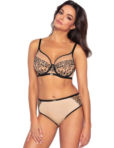 Трусы слипы Ava RETRO 2061 figi Beige, Цвет: чёрно-бежевый, Размеры: XL, изображение 3