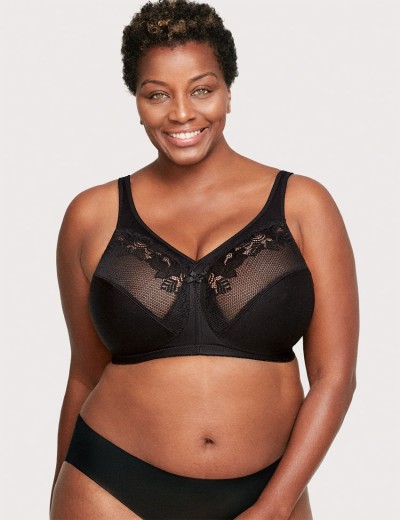 Бескаркасный бюстгальтер минимайзер Glamorise GI1003 черный, Цвет: черный, Размеры: 105C, изображение 7