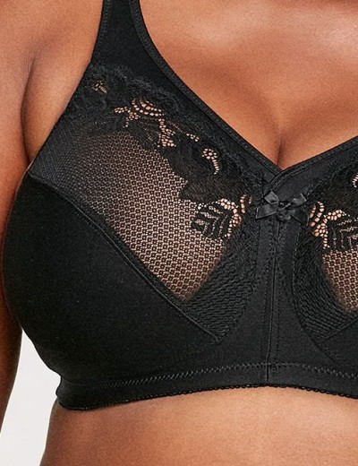 Бескаркасный бюстгальтер минимайзер Glamorise GI1003 черный, Цвет: черный, Размеры: 105C, изображение 5