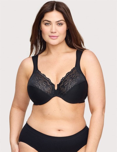 Бюстгальтер на широких бретелях Glamorise GI1240 черный, Цвет: черный, Размеры: 100G, изображение 7