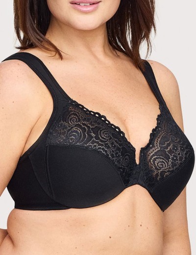 Бюстгальтер на широких бретелях Glamorise GI1240 черный, Цвет: черный, Размеры: 100G, изображение 4