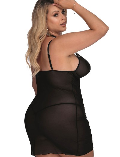 Черная сорочка Gorgeous CALISTA, Цвет: черный, Размеры: 5XL/6XL, изображение 2