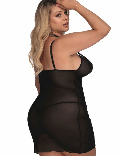 Полупрозрачная сорочка Gorgeous STELLINE, Цвет: черный, Размеры: 3XL/4XL, изображение 2