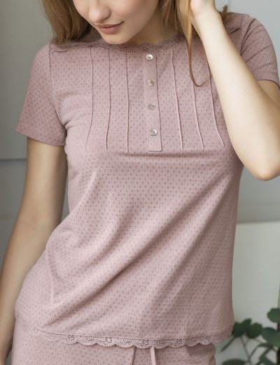 Легкая пижама с шортами Opium M-141/P-120, Цвет: дымчатая лаванда, Размеры: S, изображение 3