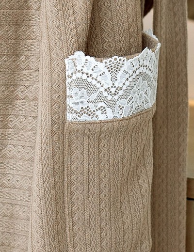 Трикотажный халат на запах Opium К-22, Цвет: бежевый, Размеры: 2XL, изображение 3