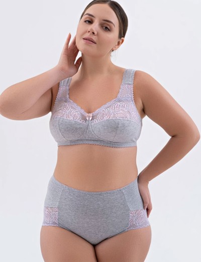 Трусы хлопковые Valmira 2911/C серый с лотосом, Цвет: серый с лотосом, Размеры: L, изображение 3