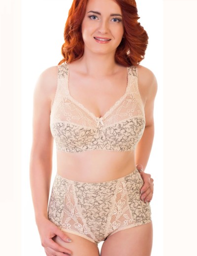 Высокие хлопковые трусы Valmira 2918/C бежевый с черным, Цвет: бежевый с черным, Размеры: L, изображение 2