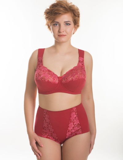 Высокие хлопковые трусы Valmira 2918/C брусничный, Цвет: брусничный, Размеры: 4XL, изображение 2