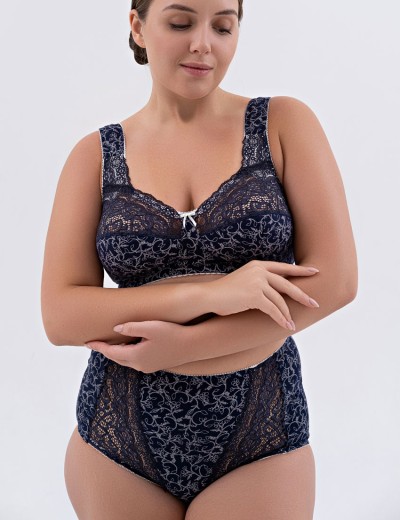 Высокие хлопковые трусы Valmira 2918/C синий с молоком, Цвет: синий с молоком, Размеры: XL, изображение 5