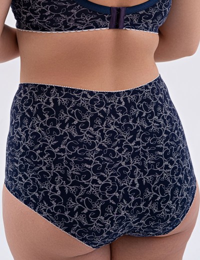 Высокие хлопковые трусы Valmira 2918/C синий с молоком, Цвет: синий с молоком, Размеры: XL, изображение 2