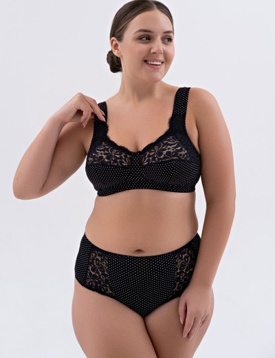 Высокие хлопковые трусы Valmira 2918/C черный в крапинку, Цвет: черный в крапинку, Размеры: 4XL, изображение 3