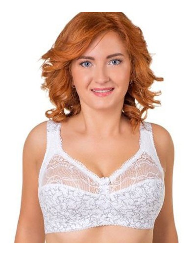 Усиленный бюстгальтер из хлопка Valmira 1104/C белый с серым, Цвет: белый с серым, Размеры: 110F, изображение 3