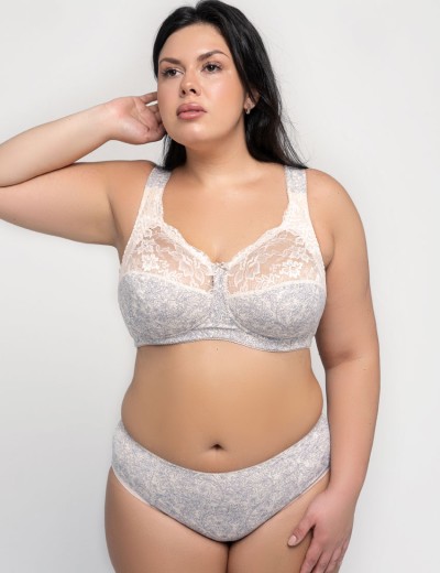 Хлопковый бюстгальтер Valmira 1101/G-1102/G синий меланж, Цвет: синий меланж, Размеры: 90F, изображение 6