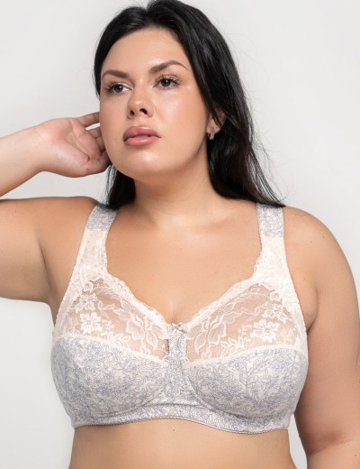 Хлопковый бюстгальтер Valmira 1101/G-1102/G синий меланж, Цвет: синий меланж, Размеры: 90F, изображение 3