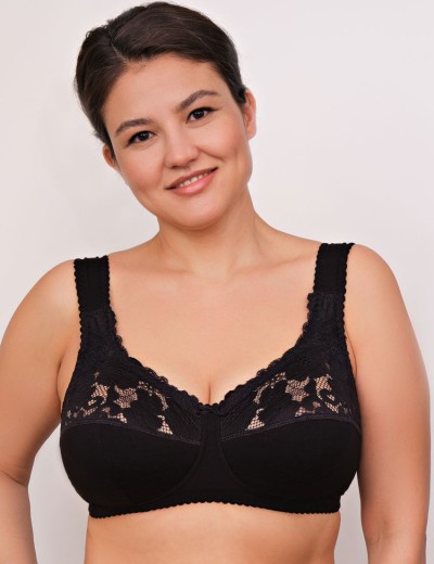 Усиленный хлопковый бюстгальтер Valmira 1104 черный, Цвет: черный, Размеры: 95G, изображение 3