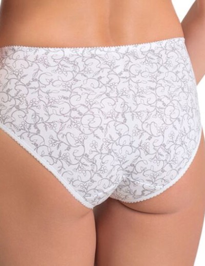 Трусы слипы хлопковые Valmira 2923/C белый с серым, Цвет: белый с серым, Размеры: S, изображение 2