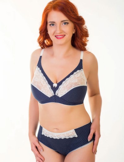 Хлопковый бескаркасный бюстгальтер Valmira 1141/C синий в крапинку, Цвет: синий в крапинку, Размеры: 85E, изображение 2