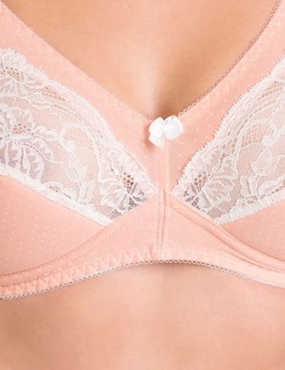 Хлопковый бескаркасный бюстгальтер Valmira 1141/C нектар персика в крапинку, Цвет: нектар персика в кра, Размеры: 80E, изображение 4