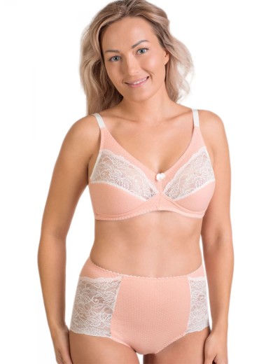 Хлопковый бескаркасный бюстгальтер Valmira 1141/C нектар персика в крапинку, Цвет: нектар персика в кра, Размеры: 80E, изображение 2