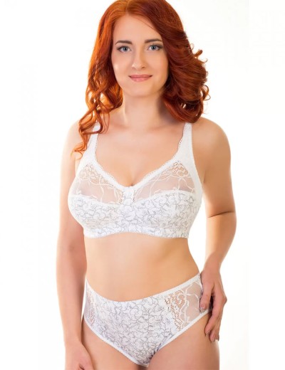 Хлопковый бюстгальтер без косточек Valmira 1201/C белый с серым, Цвет: белый с серым, Размеры: 75B, изображение 2